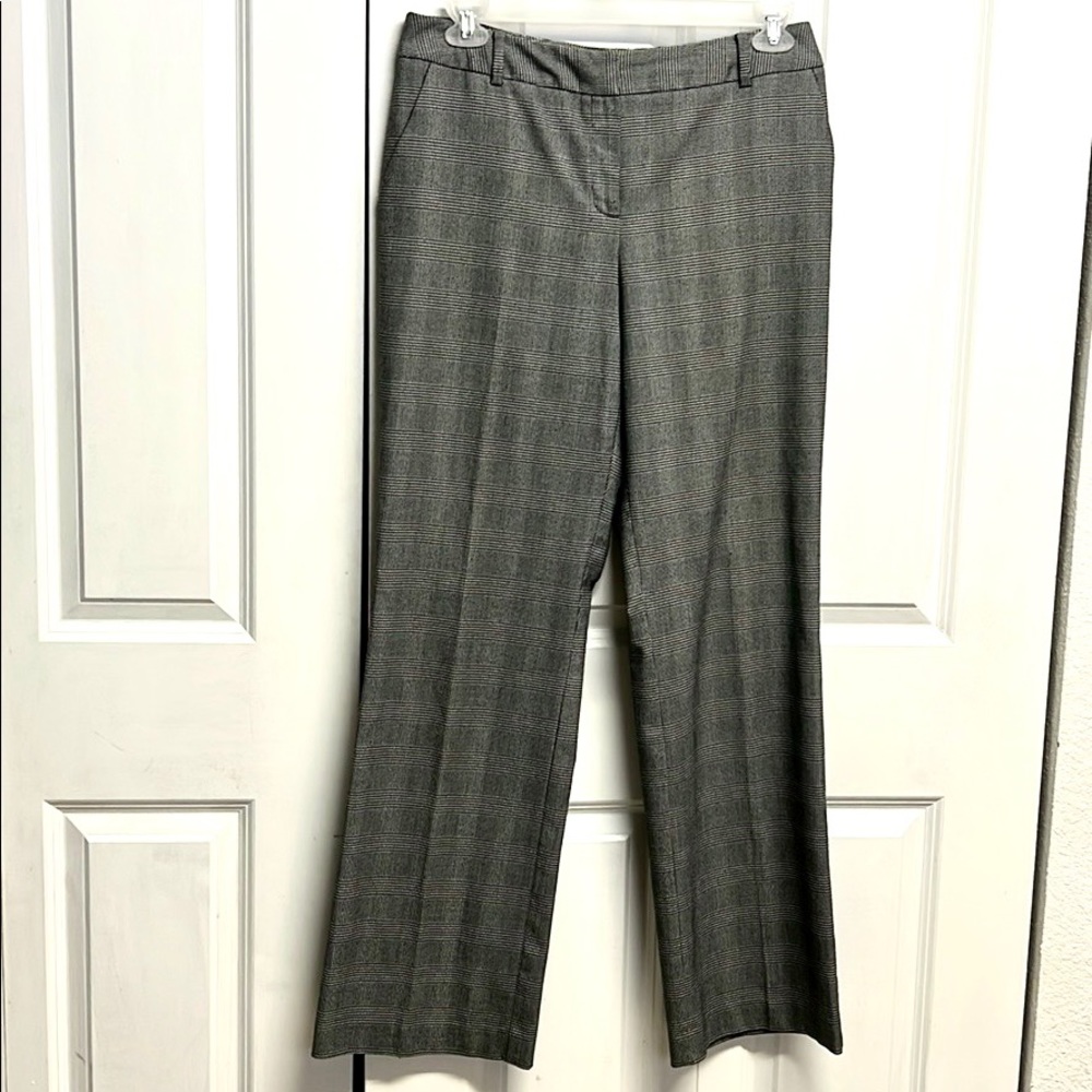 Liz & Co. Black Gray Plaid Mid Rise 4 Pocket Tweed Stretch Pants Size 10